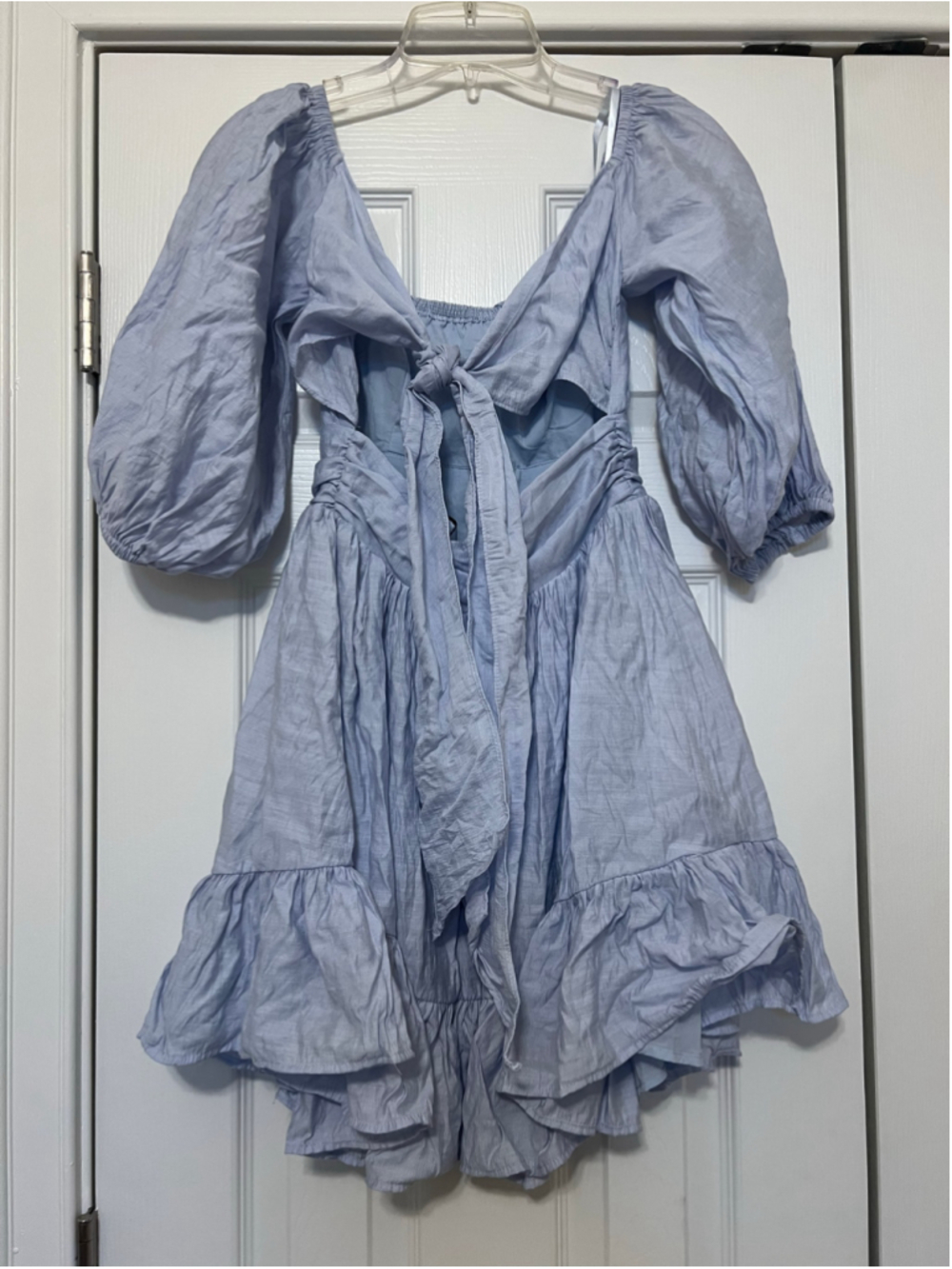 Women's Petal & Pup Mini Dress with Tie Back Size 4 Light Blue - Picture 2 of 5